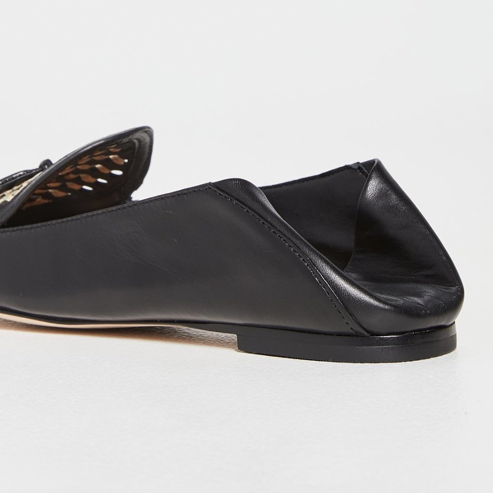 TORY BURCH * NIB $348 * CONVERTIBLE TORY CHARM WOVEN LOAFER Black Oatmeal 11 - Picture 8 of 16